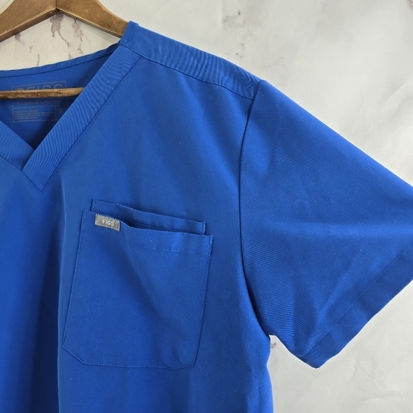 FIGS Shirt Mens XL Blue Leon Three Pocket Scrub Top 1473 Technical Collection - Picture 10 of 11